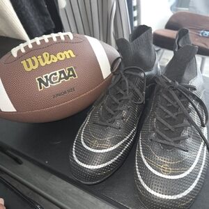 Wilson NCAA Junior Football and Black Sneakers Set